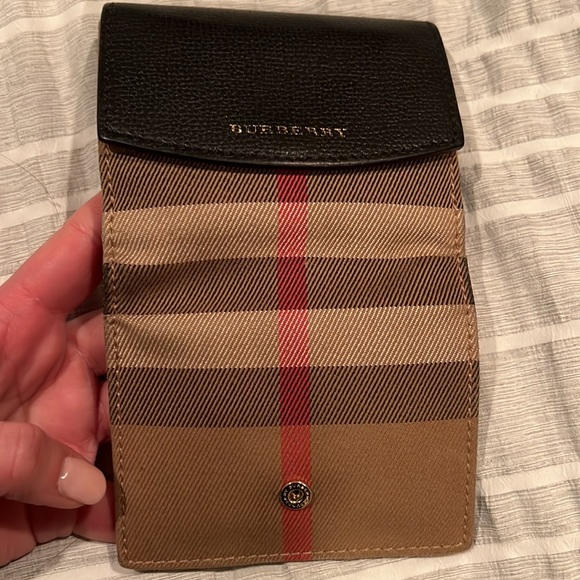 Burberry house print Check derby Canvas/ leather tri fold wallet - Picture 5 of 5